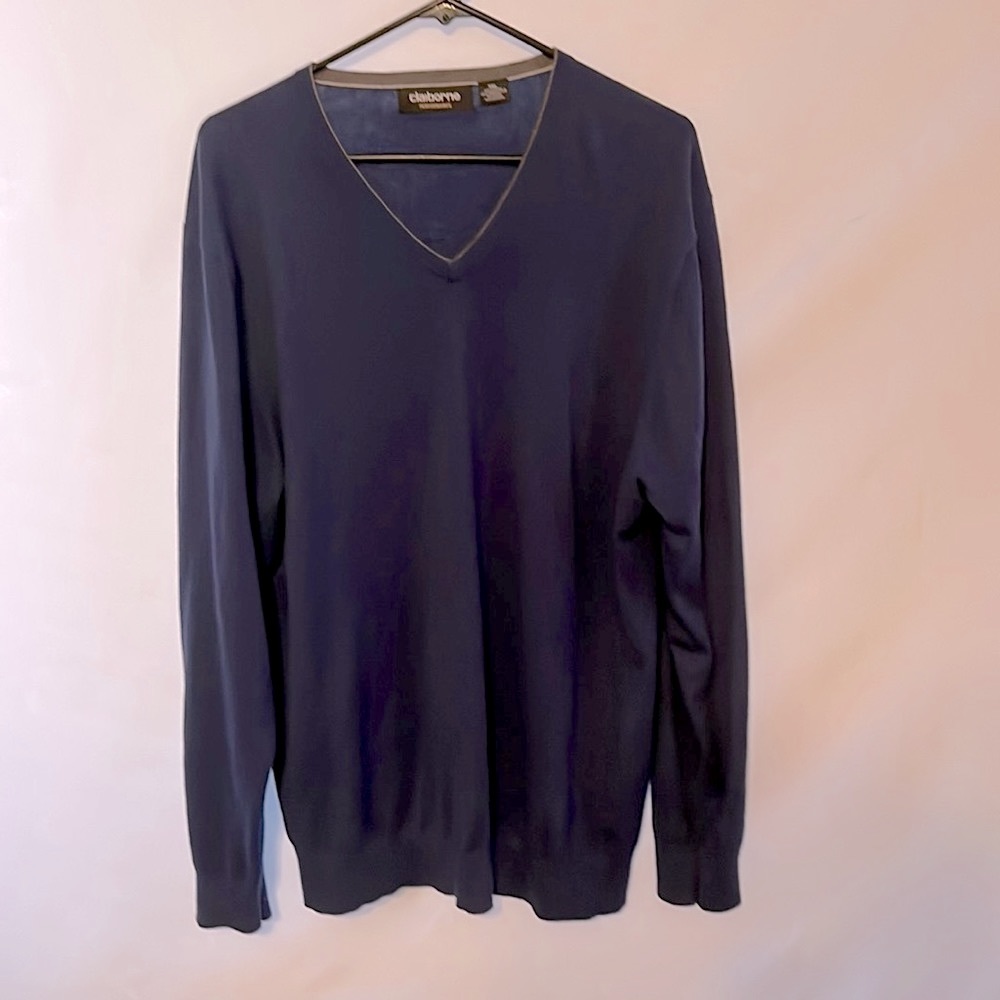 Claiborne Performance Men V-Neck Sweater | Size XXL| Navy